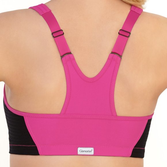 Set of 3! 34D Glamorise SPORT Bra (HIGH-IMPACT) Pink (RACERBACK) T-Back Zip NEW - Picture 5 of 16